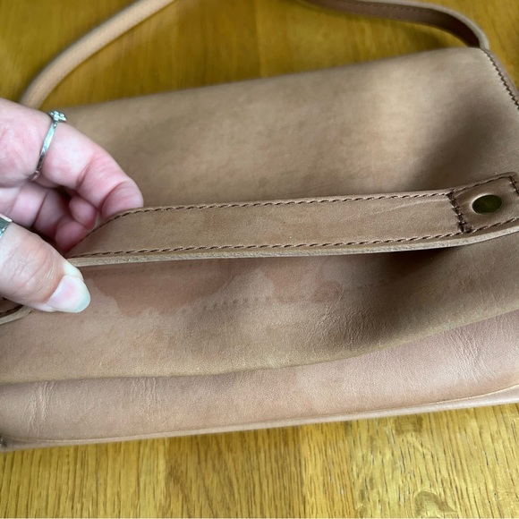 Madewell The Morgan Crossbody Bag Purse Tan Magnet Closure Inner Mirror - Picture 7 of 9